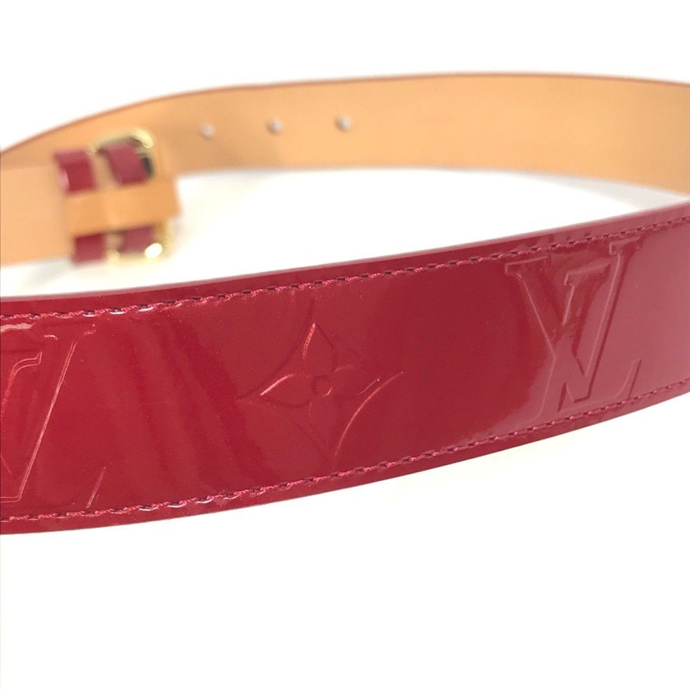 LOUIS VUITTON M6980U Monogram Vernis Santur Belt, Women's Pomme d'Amour, Red - Picture 5 of 10